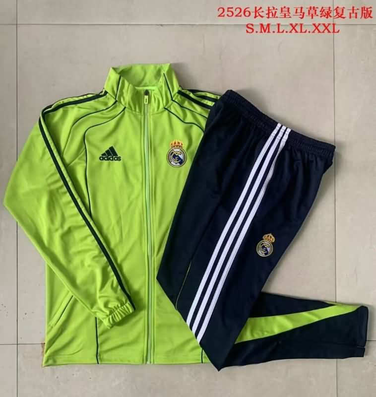 Thailand Quality(AAA) 25/26 Real Madrid Green Soccer Tracksuit 04