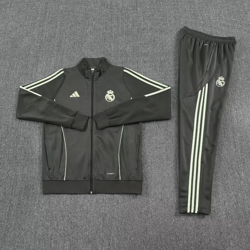 Thailand Quality(AAA) 25/26 Real Madrid Grey Soccer Tracksuit 05