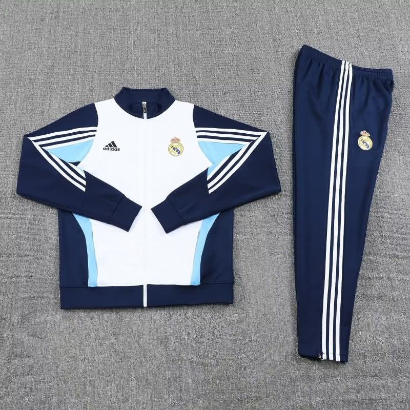 Thailand Quality(AAA) 25/26 Real Madrid White Soccer Tracksuit 06