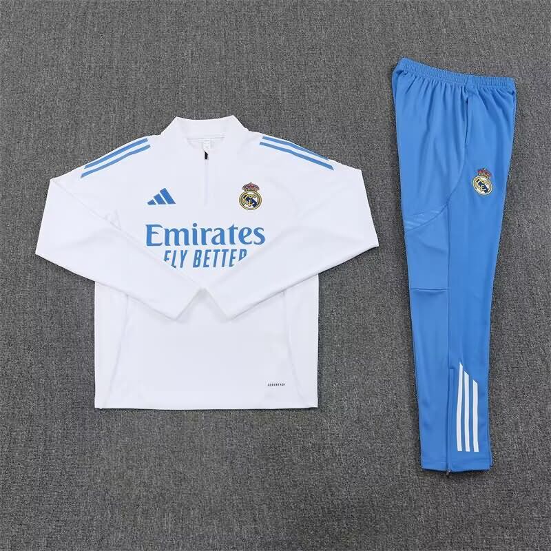 Thailand Quality(AAA) 25/26 Real Madrid White Soccer Tracksuit 08