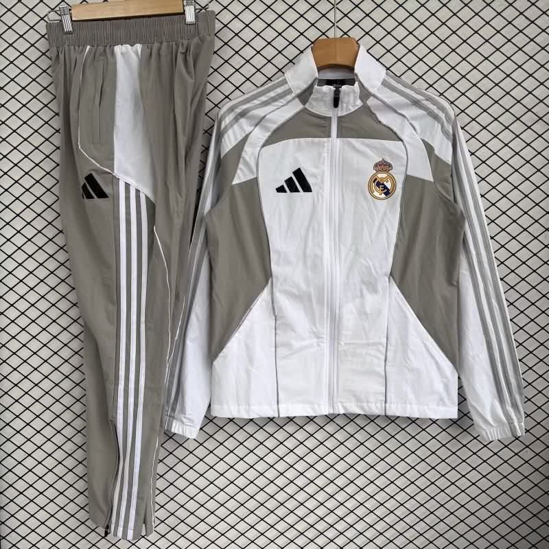 Thailand Quality(AAA) 25/26 Real Madrid White Soccer Tracksuit 12