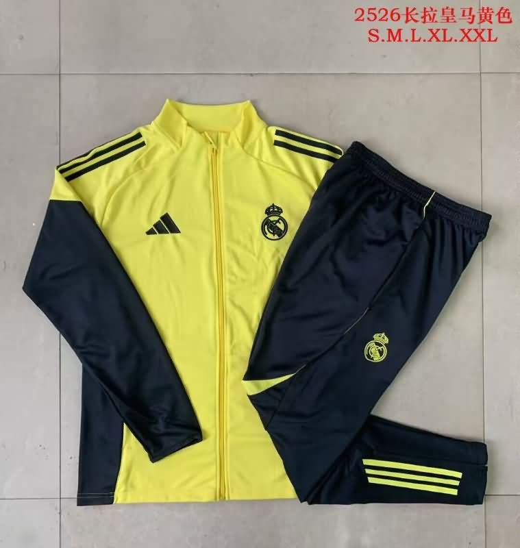 Thailand Quality(AAA) 25/26 Real Madrid Yellow Soccer Tracksuit
