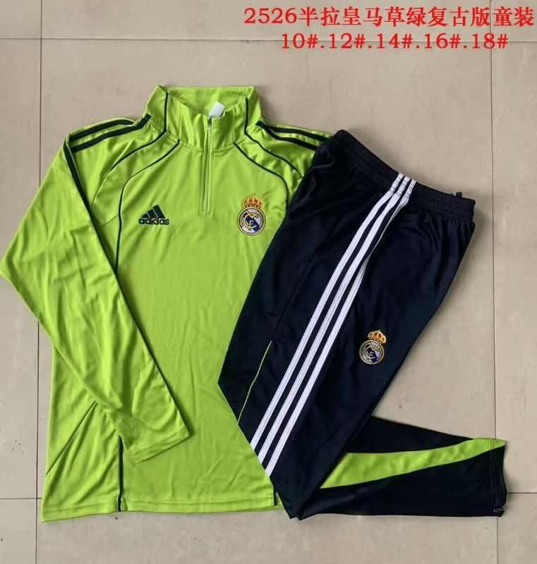 Kids - Thailand Quality(AAA) 25/26 Real Madrid Green Soccer Tracksuit 03