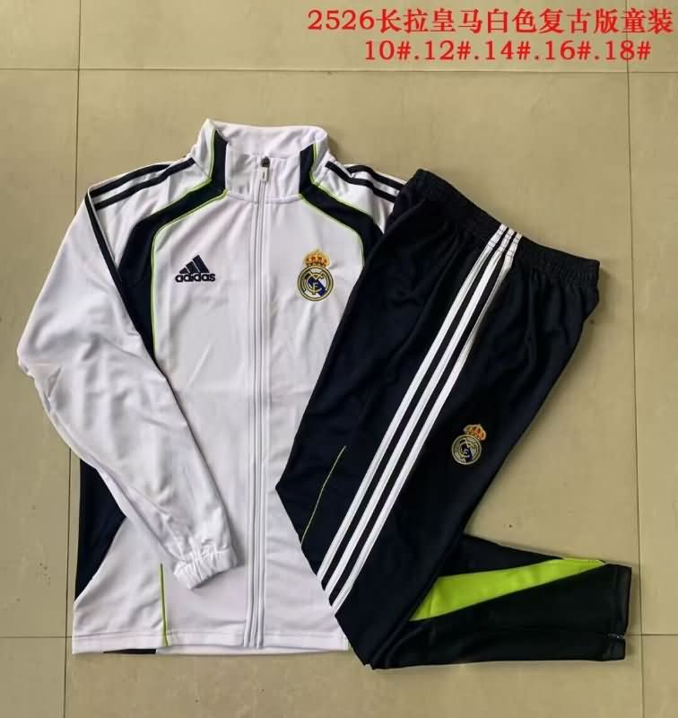 Kids - Thailand Quality(AAA) 25/26 Real Madrid White Soccer Tracksuit 03