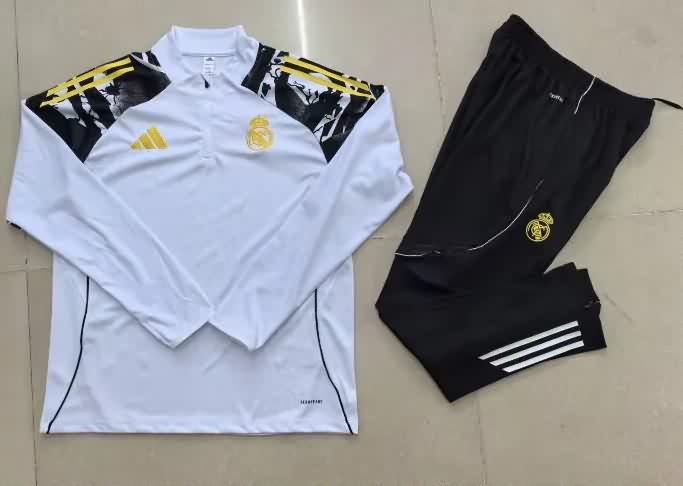 Kids - Thailand Quality(AAA) 25/26 Real Madrid White Soccer Tracksuit 07