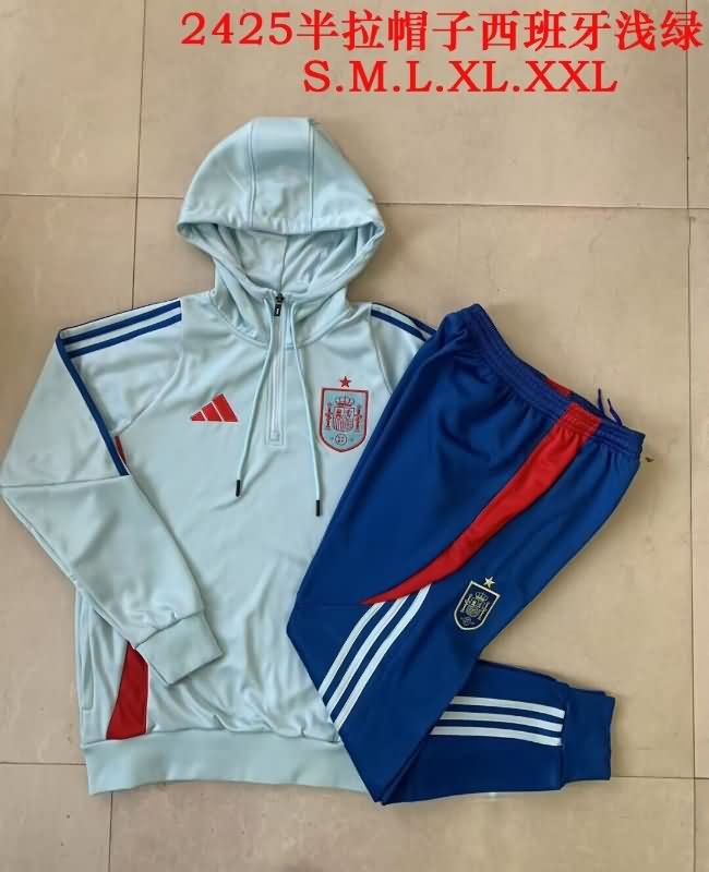 Thailand Quality(AAA) 2025 Spain Green Soccer Tracksuit