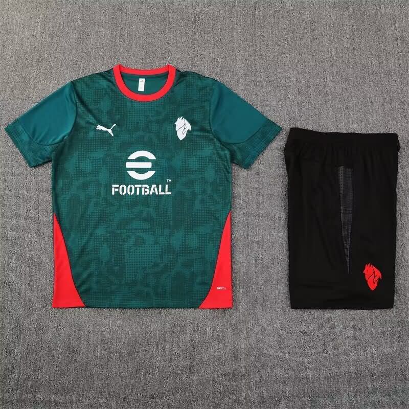 Thailand Quality(AAA) 25/26 AC Milan Green Soccer Training Sets