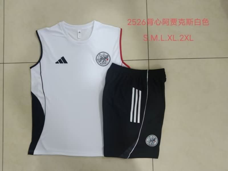 Thailand Quality(AAA) 25/26 Ajax White Soccer Training Sets 02