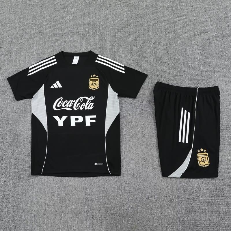 Thailand Quality(AAA) 2025 Argentina Black Soccer Training Sets 02