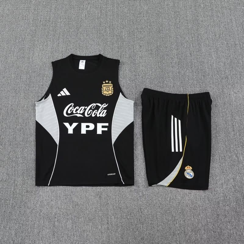 Thailand Quality(AAA) 2025 Argentina Black Soccer Training Sets 03