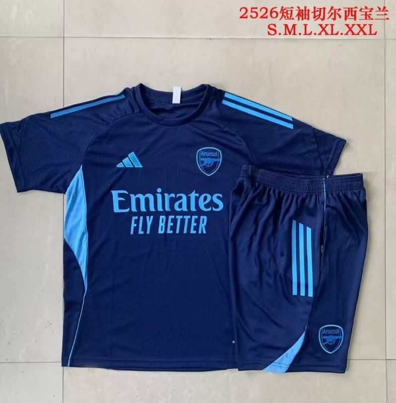 Thailand Quality(AAA) 25/26 Arsenal Dark Blue Soccer Training Sets 02