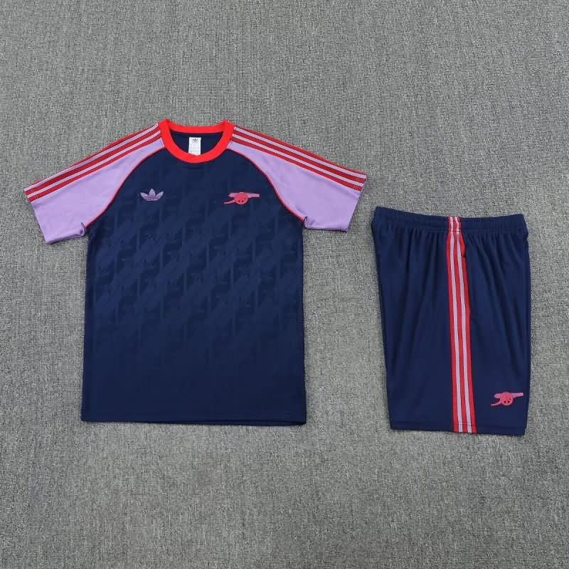 Thailand Quality(AAA) 25/26 Arsenal Dark Blue Soccer Training Sets 03