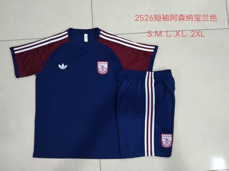 Thailand Quality(AAA) 25/26 Arsenal Dark Blue Soccer Training Sets 04
