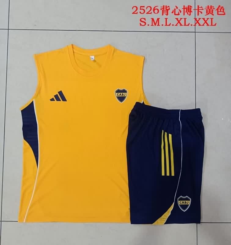 Thailand Quality(AAA) 25/26 Boca Juniors Yellow Soccer Training Sets 02