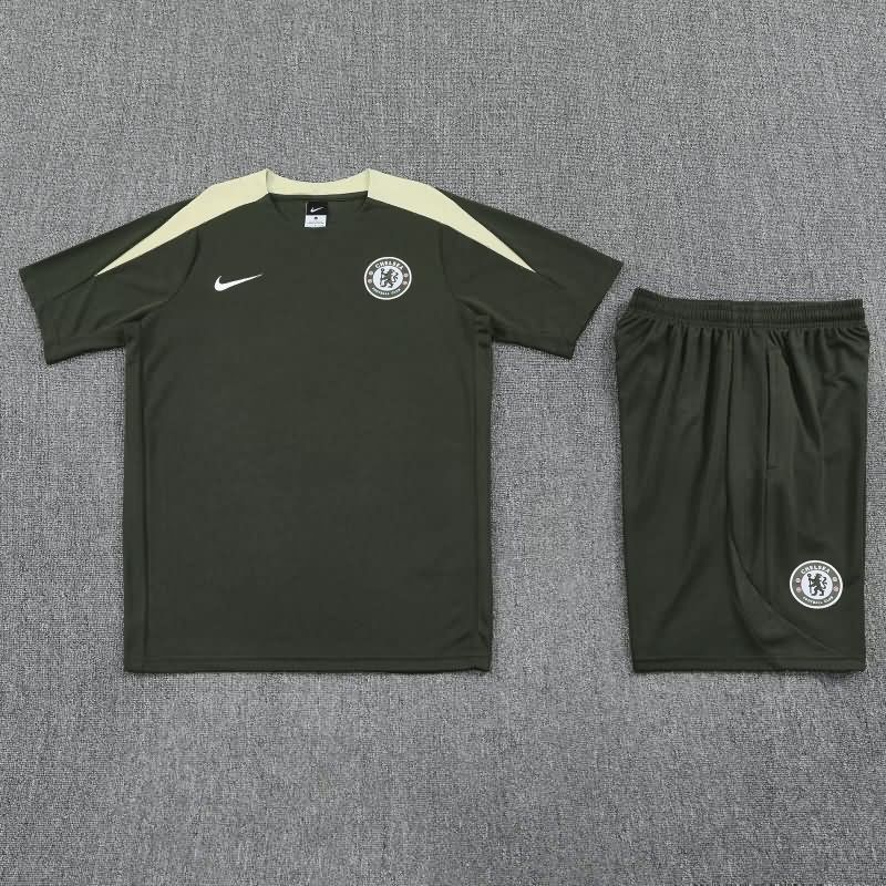 Thailand Quality(AAA) 25/26 Chelsea Dark Green Soccer Training Sets