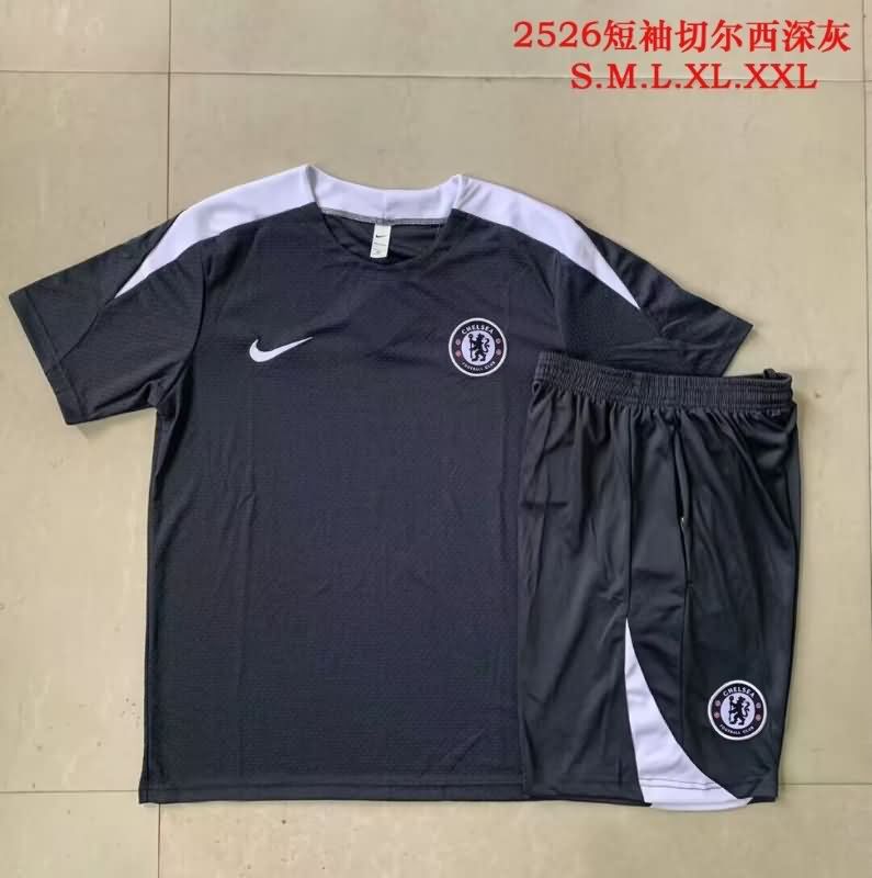 Thailand Quality(AAA) 25/26 Chelsea Dark Grey Soccer Training Sets