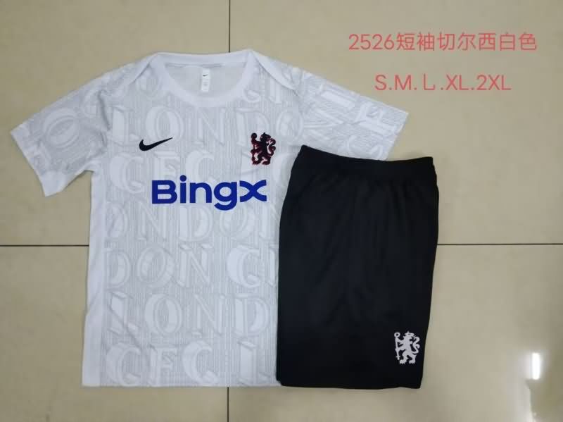 Thailand Quality(AAA) 25/26 Chelsea White Soccer Training Sets 03