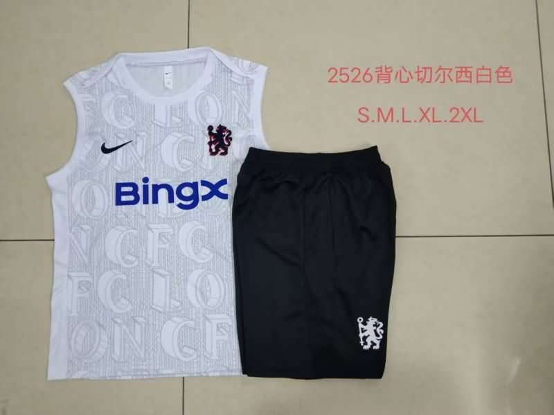 Thailand Quality(AAA) 25/26 Chelsea White Soccer Training Sets 04