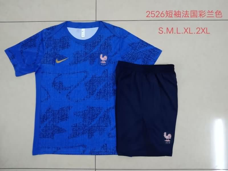 Thailand Quality(AAA) 2025 France Blue Soccer Training Sets
