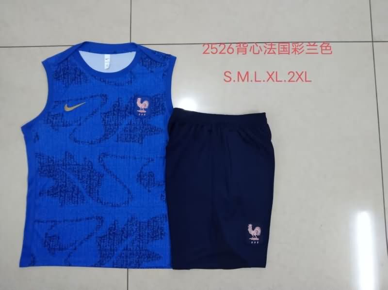Thailand Quality(AAA) 2025 France Blue Soccer Training Sets 02