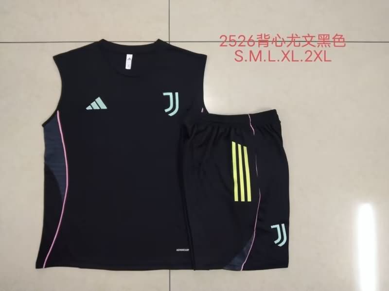 Thailand Quality(AAA) 25/26 Juventus Black Soccer Training Sets 02