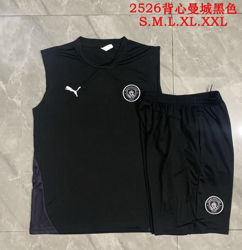 Thailand Quality(AAA) 25/26 Manchester City Black Soccer Training Sets 02