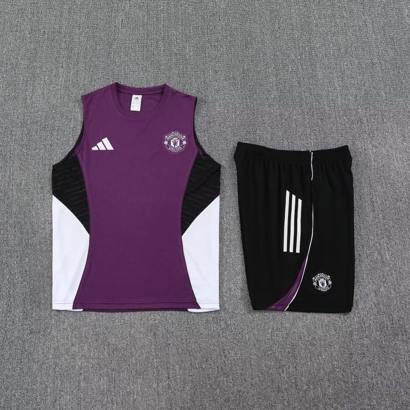 Thailand Quality(AAA) 25/26 Manchester United Purple Soccer Training Sets 02