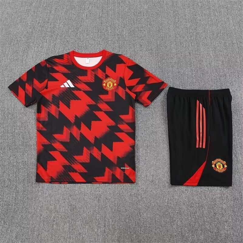 Thailand Quality(AAA) 25/26 Manchester United Red Soccer Training Sets 02