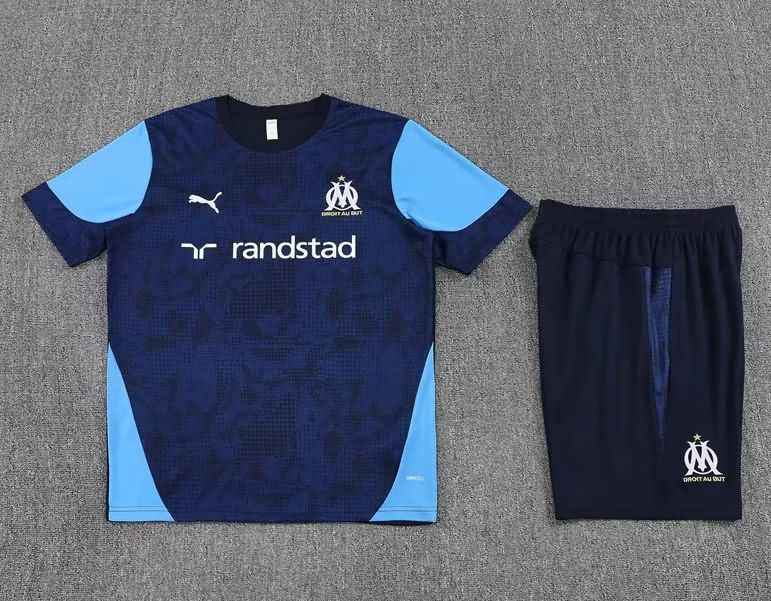 Thailand Quality(AAA) 25/26 Marseilles Dark Blue Soccer Training Sets