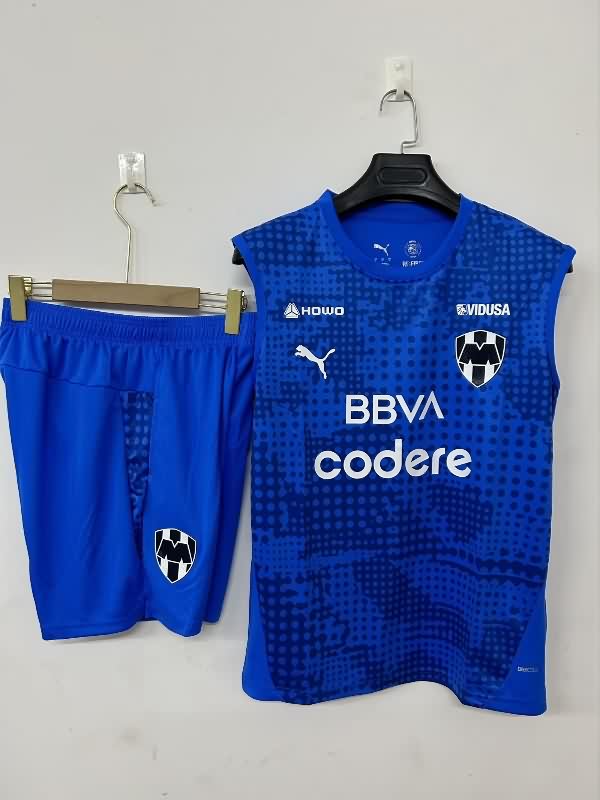 Thailand Quality(AAA) 25/26 Monterrey Blue Soccer Training Sets 02