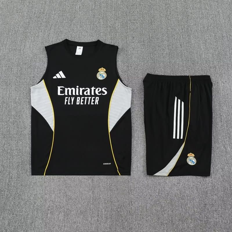 Thailand Quality(AAA) 25/26 Real Madrid Black Soccer Training Sets
