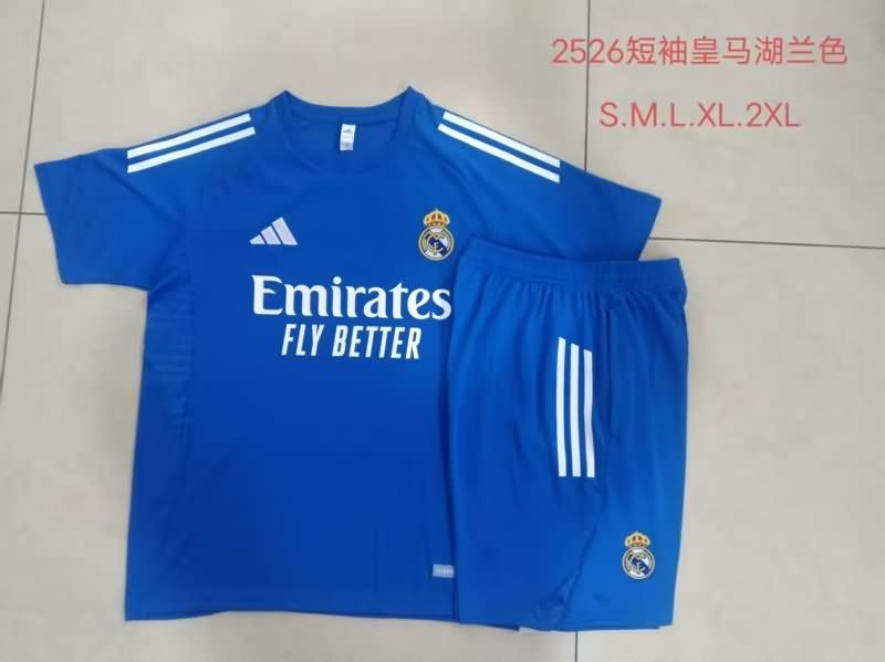 Thailand Quality(AAA) 25/26 Real Madrid Blue Soccer Training Sets
