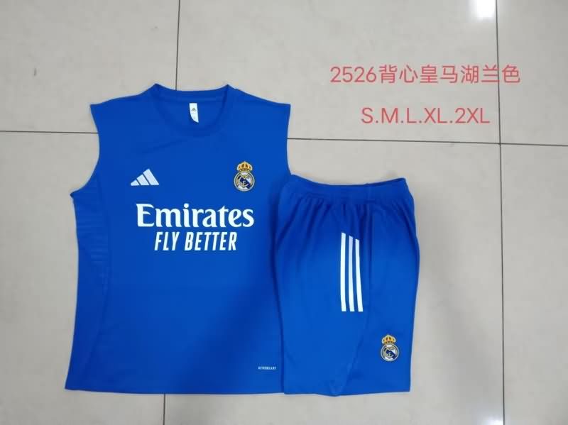 Thailand Quality(AAA) 25/26 Real Madrid Blue Soccer Training Sets 02