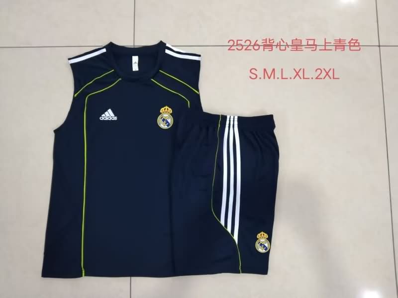 Thailand Quality(AAA) 25/26 Real Madrid Dark Blue Soccer Training Sets 02