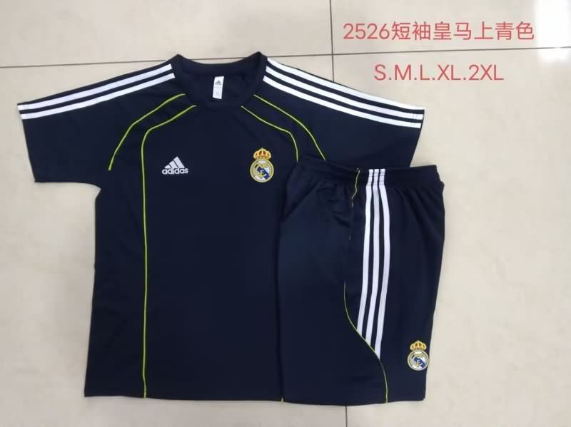 Thailand Quality(AAA) 25/26 Real Madrid Dark Blue Soccer Training Sets 03