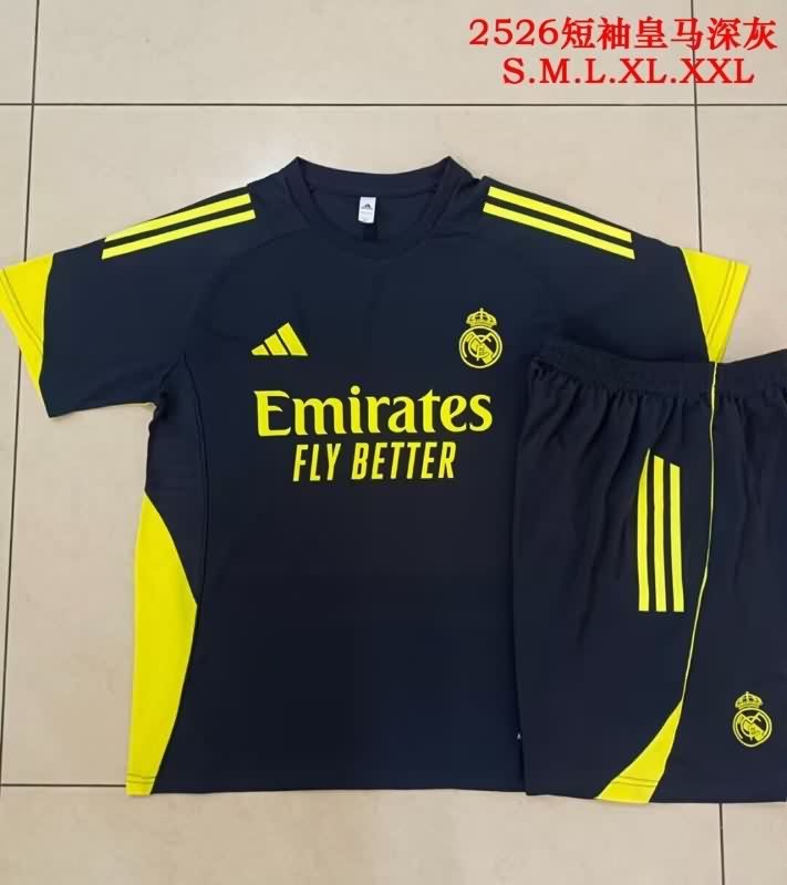 Thailand Quality(AAA) 25/26 Real Madrid Dark Blue Soccer Training Sets 04