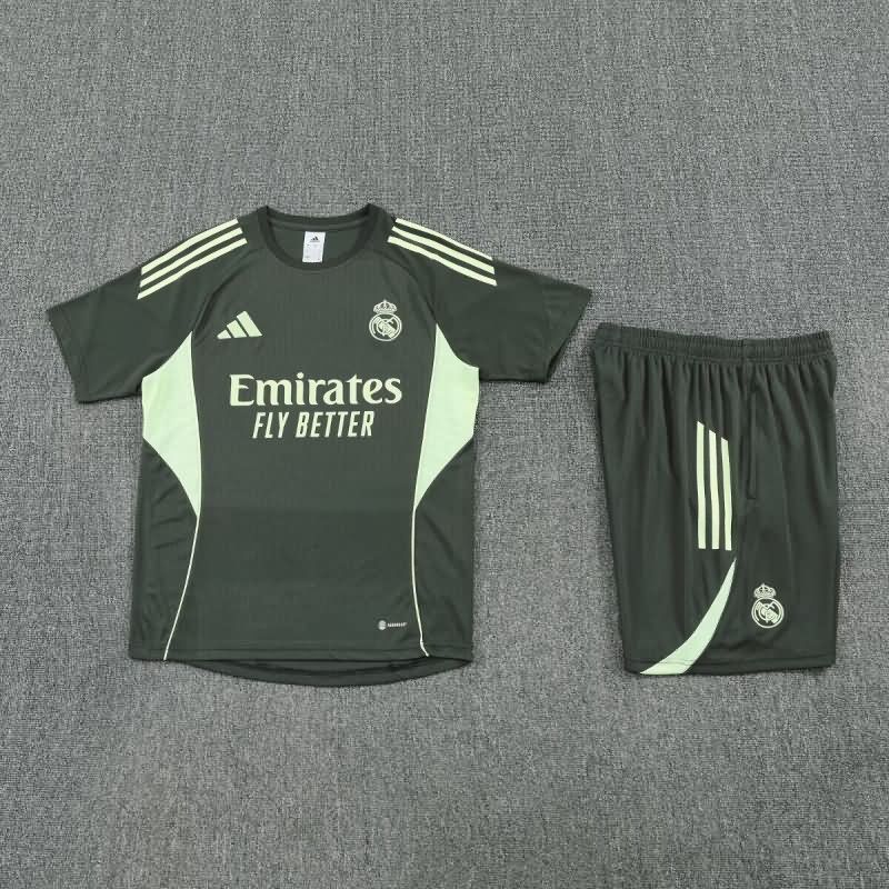 Thailand Quality(AAA) 25/26 Real Madrid Dark Green Soccer Training Sets