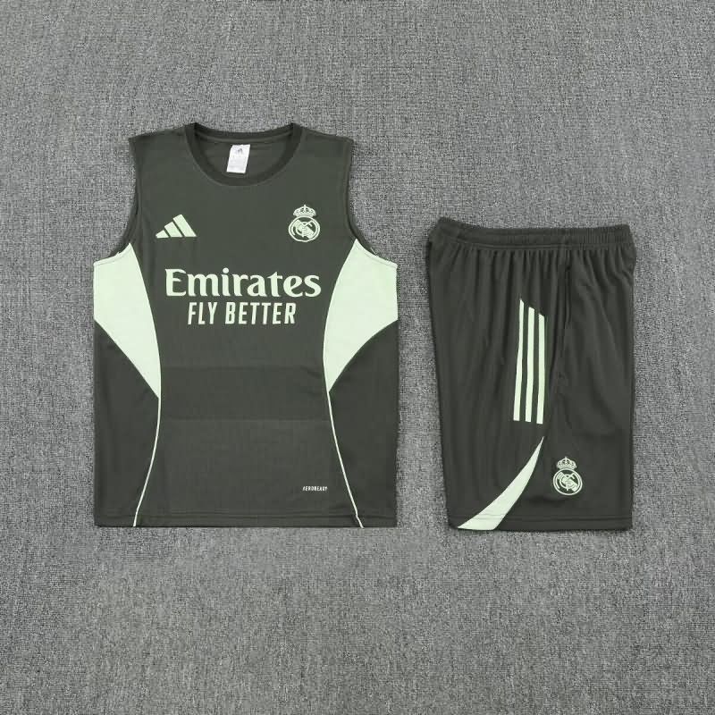 Thailand Quality(AAA) 25/26 Real Madrid Dark Green Soccer Training Sets 02