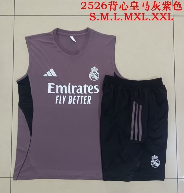 Thailand Quality(AAA) 25/26 Real Madrid Purple Soccer Training Sets 02