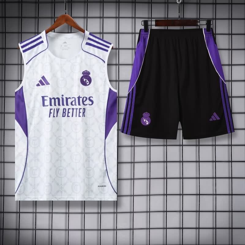 Thailand Quality(AAA) 25/26 Real Madrid White Soccer Training Sets 05