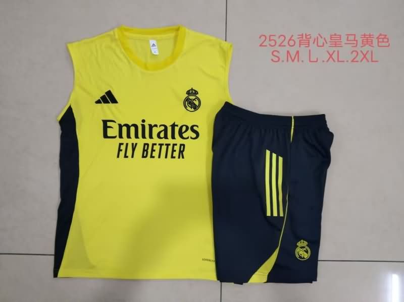 Thailand Quality(AAA) 25/26 Real Madrid Yellow Soccer Training Sets