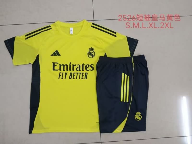 Thailand Quality(AAA) 25/26 Real Madrid Yellow Soccer Training Sets 02