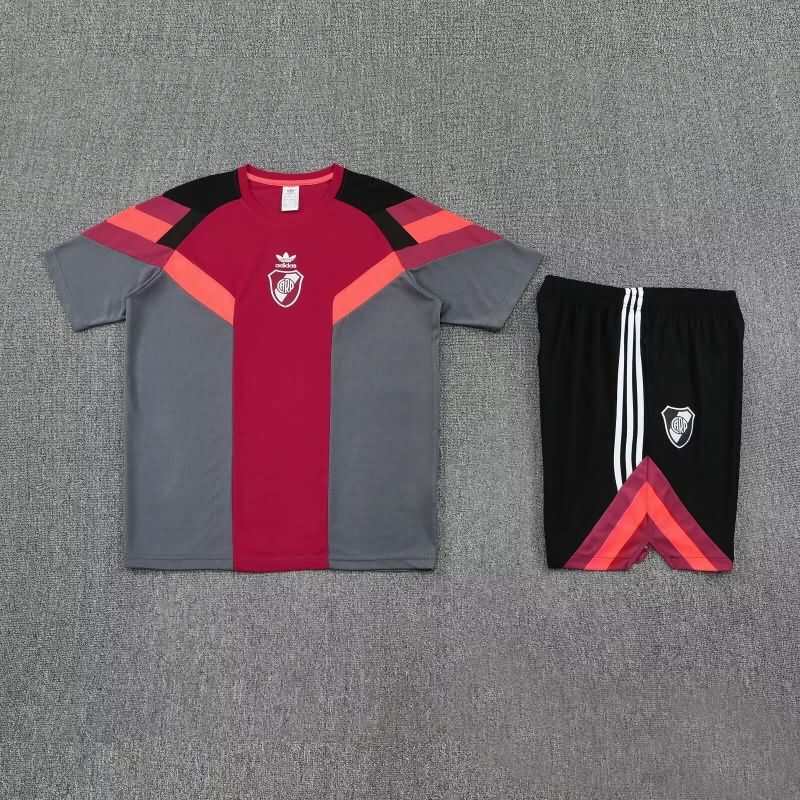 Thailand Quality(AAA) 25/26 River Plate Grey Soccer Training Sets