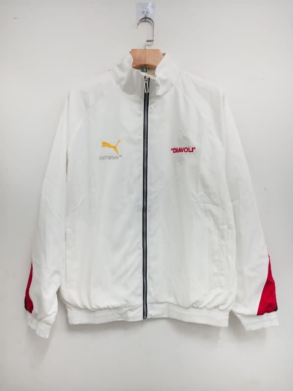 Thailand Quality(AAA) 25/26 AC Milan White Soccer Windbreaker