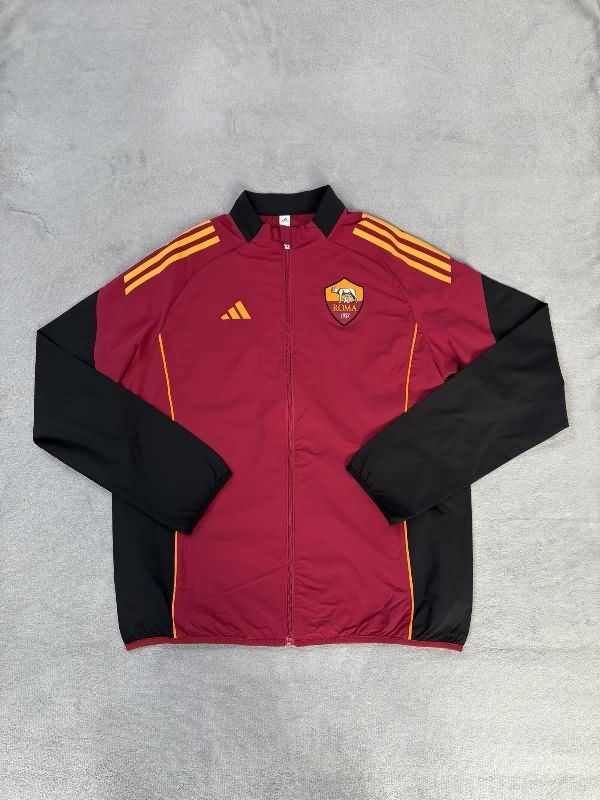 Thailand Quality(AAA) 25/26 AS Roma Red Soccer Windbreaker