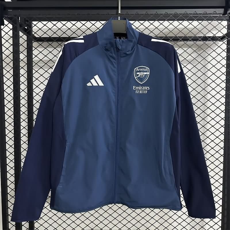 Thailand Quality(AAA) 25/26 Arsenal Dark Blue Soccer Windbreaker 02