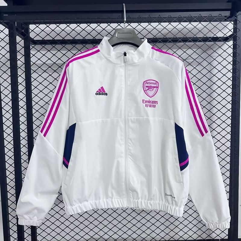 Thailand Quality(AAA) 25/26 Arsenal White Soccer Windbreaker