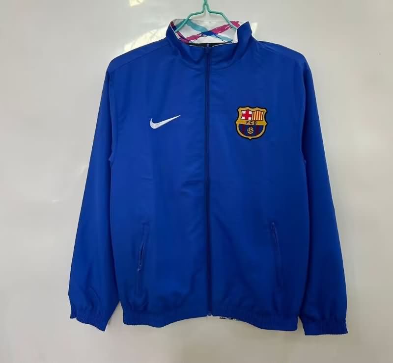 Thailand Quality(AAA) 25/26 Barcelona Blue White Reversible Soccer Windbreaker