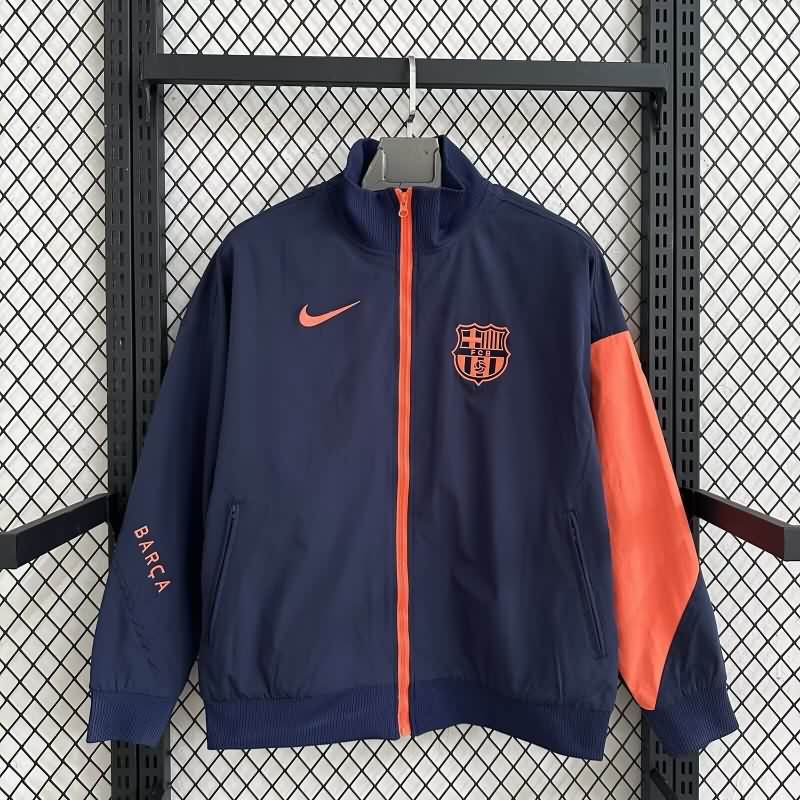 Thailand Quality(AAA) 25/26 Barcelona Dark Blue Soccer Windbreaker 03