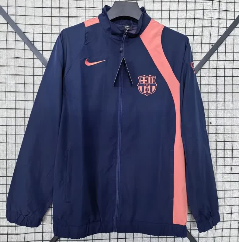 Thailand Quality(AAA) 25/26 Barcelona Dark Blue Soccer Windbreaker 04